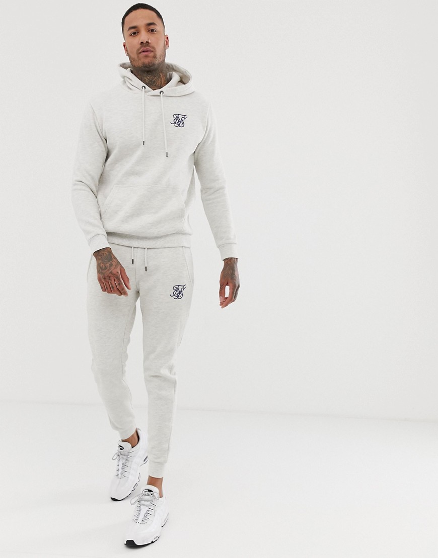 SikSilk joggers in white marl