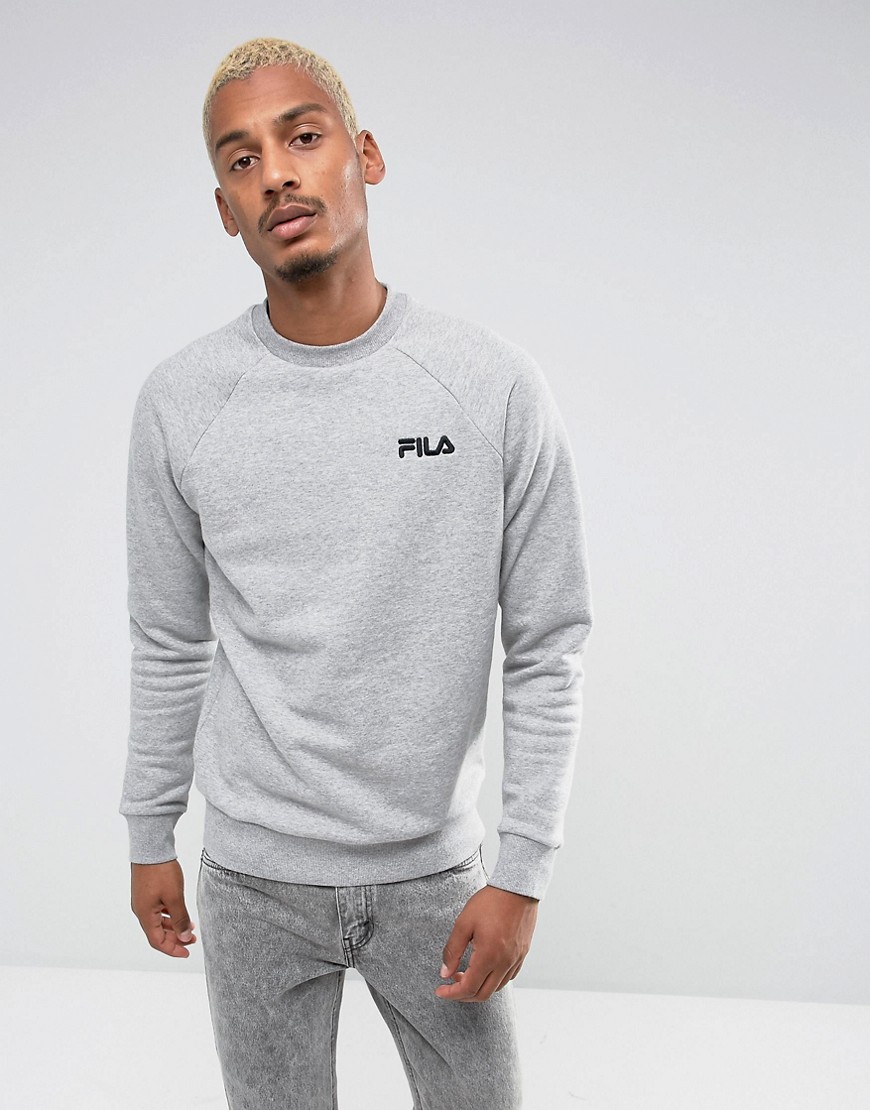 Fila Black Sweatshirt Small Retro Logo In Grey - Grey