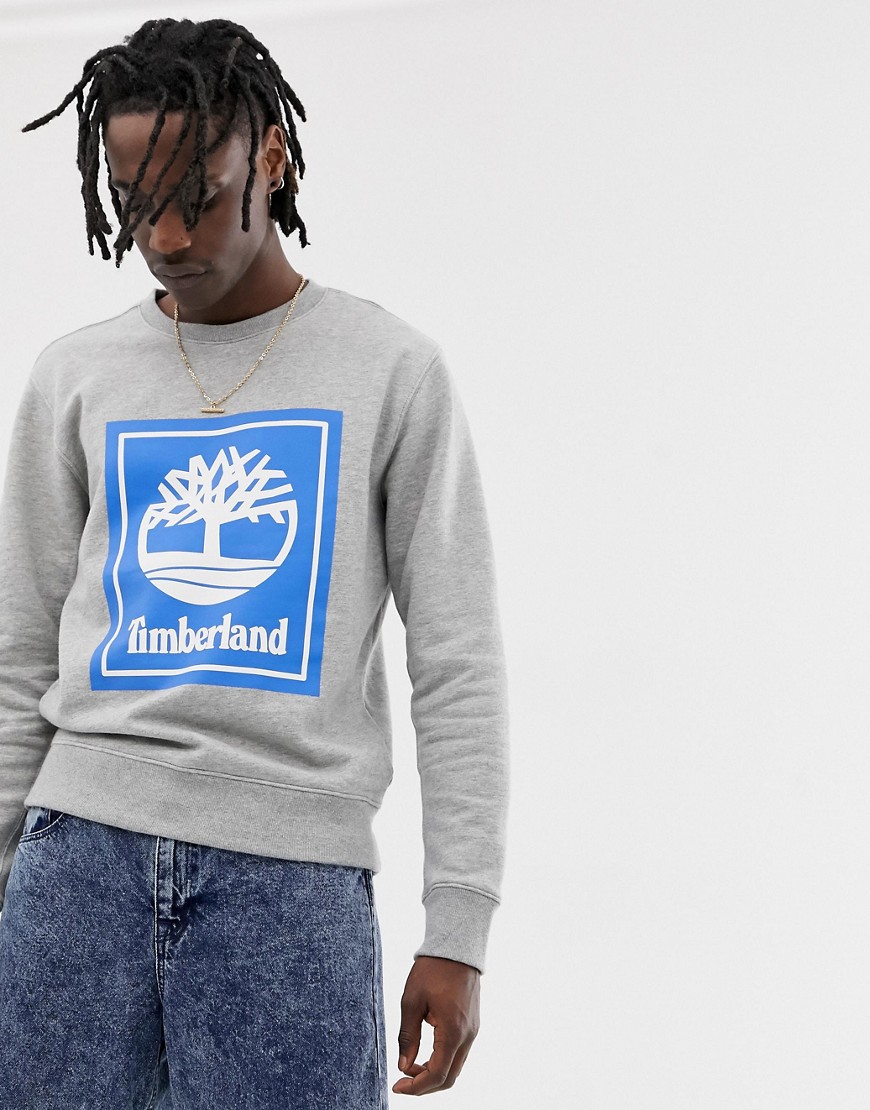 Timberland crew neck sweatshirt with print in grey
