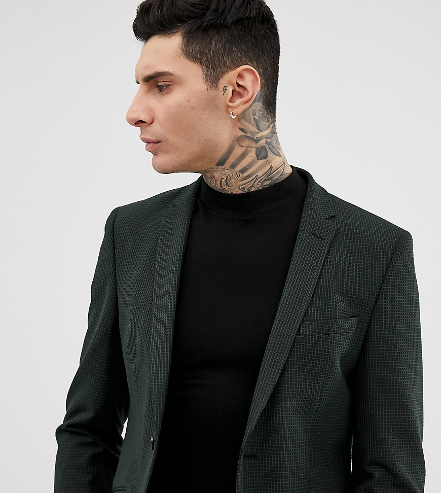 Heart & Dagger slim suit jacket in mini pattern