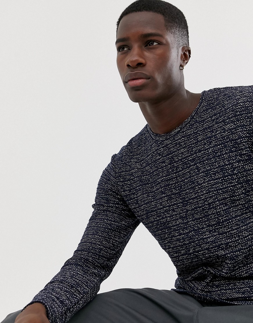 Selected Homme knitted jumper with mixed yarn detail