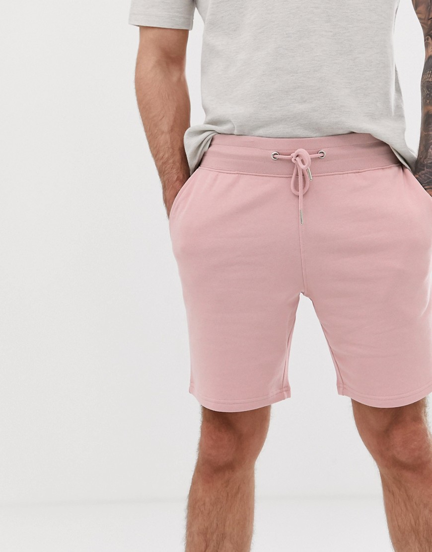 New Look jersey shorts in light pink