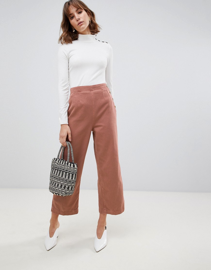 Free People Clean Mod cropped wide leg trousers