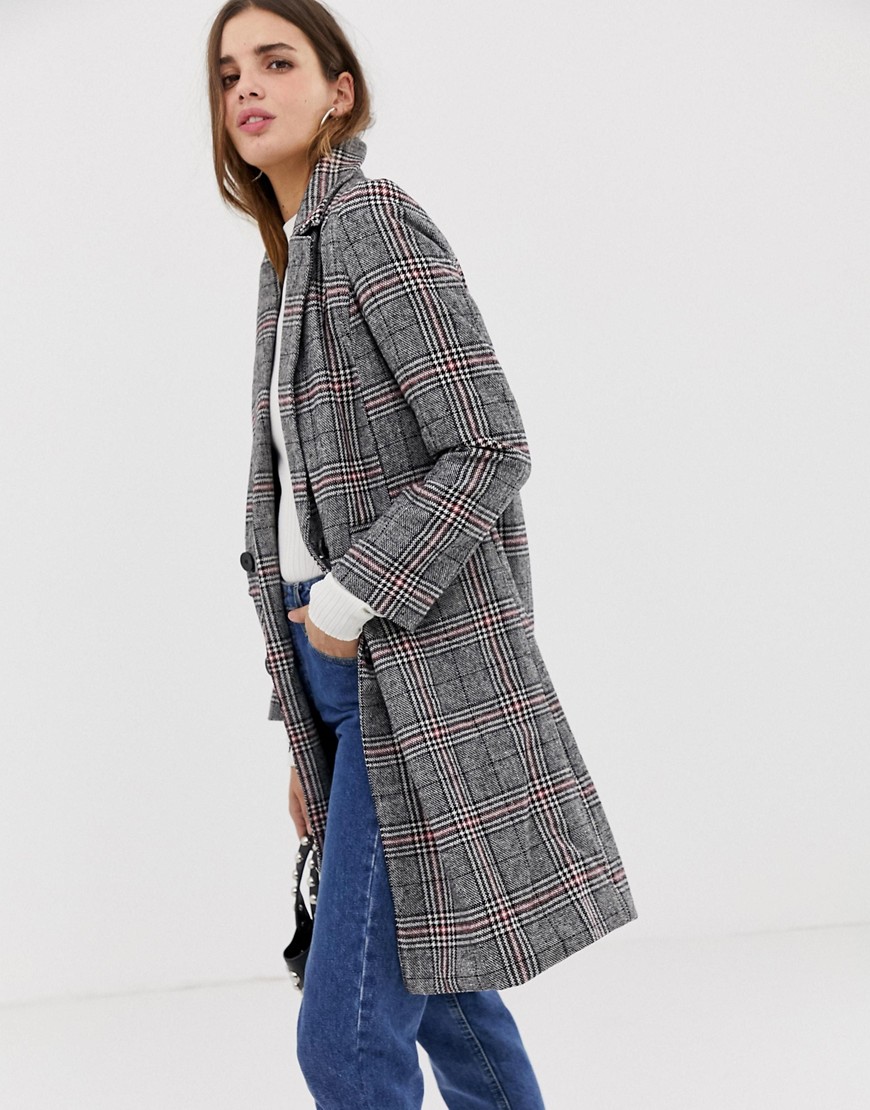 QED London double breasted check coat