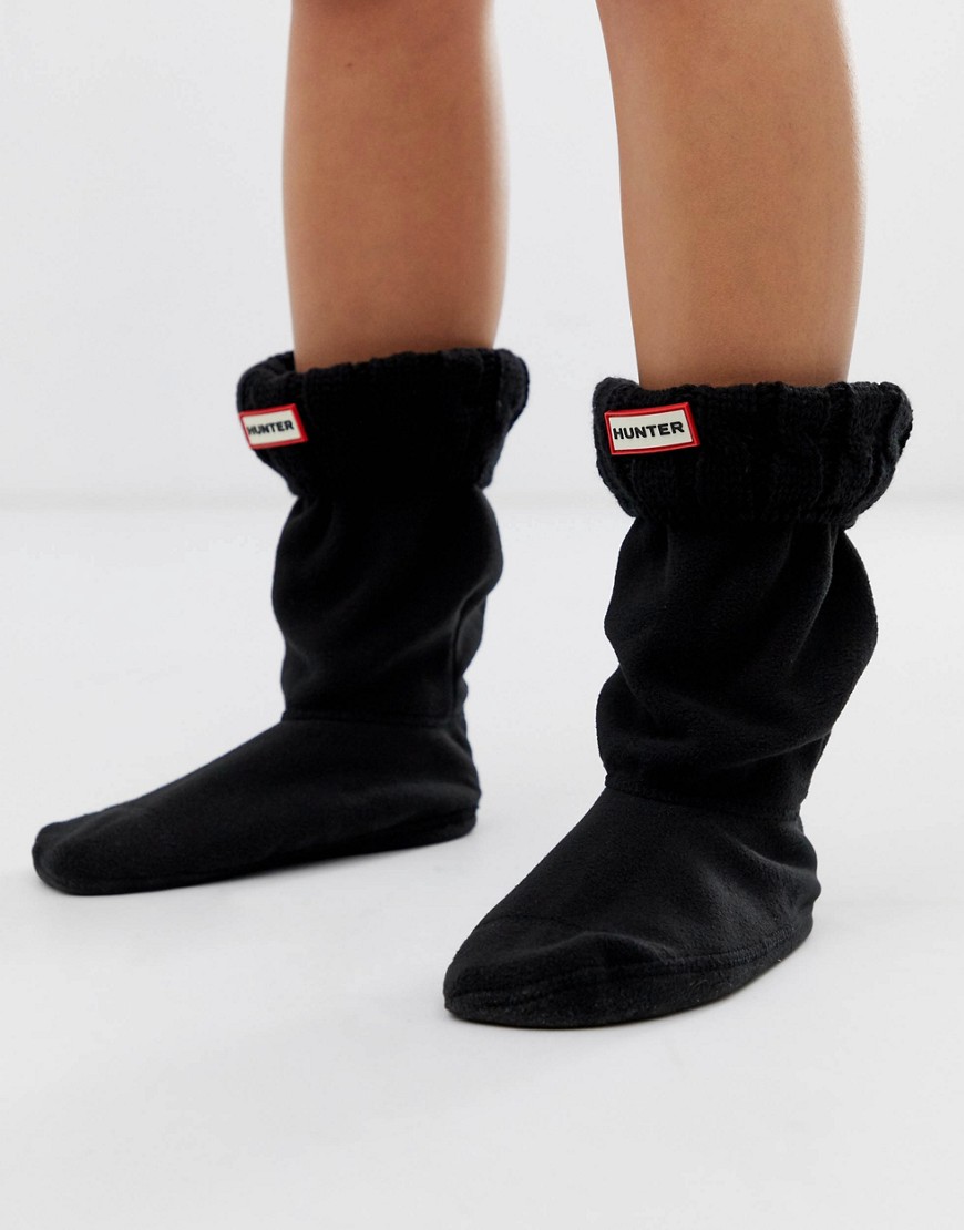 Hunter cable stitch short boot socks