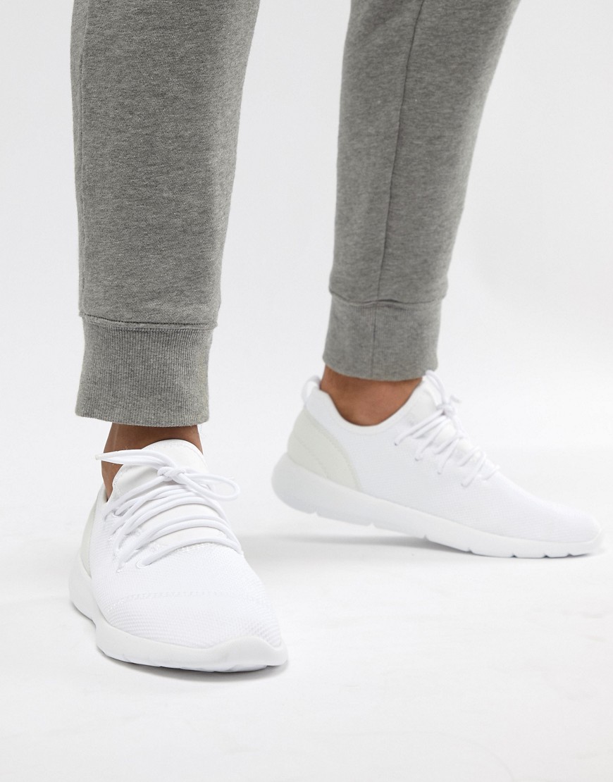 Pull&Bear Knitted Trainer In White - White