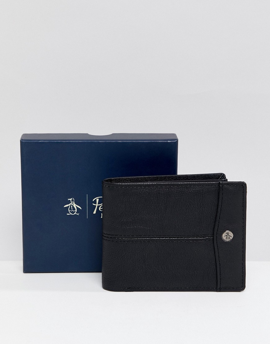 Original Penguin pu wallet in black - Black