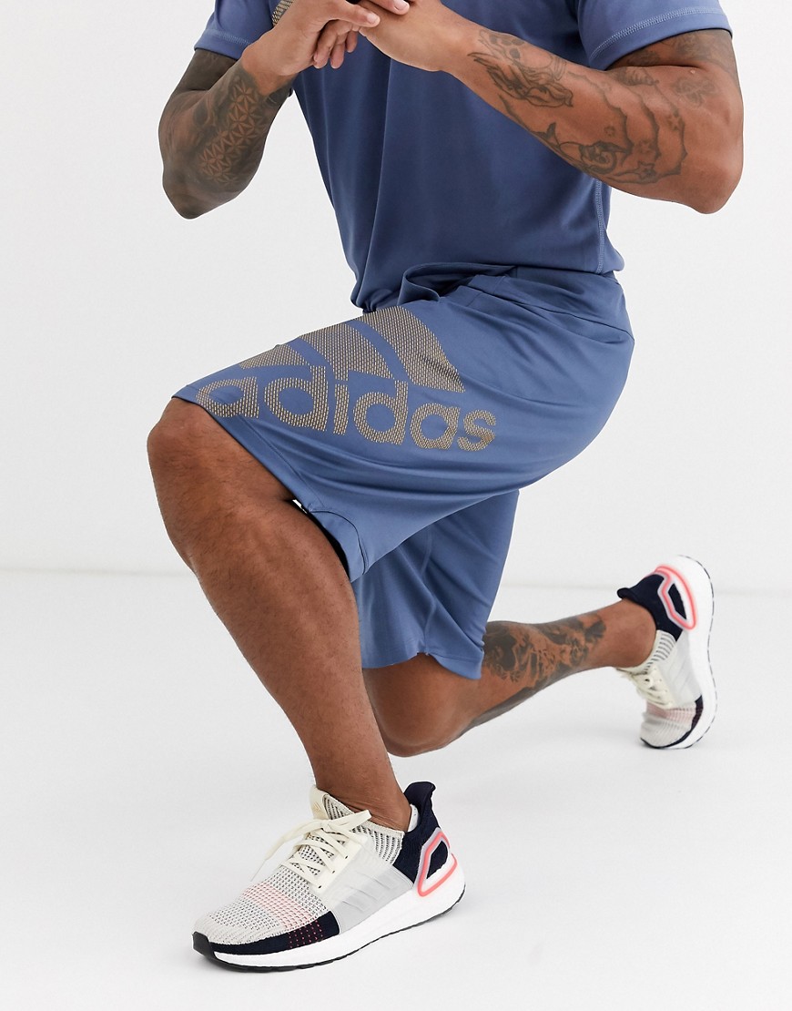 adidas Training logo shorts in blue