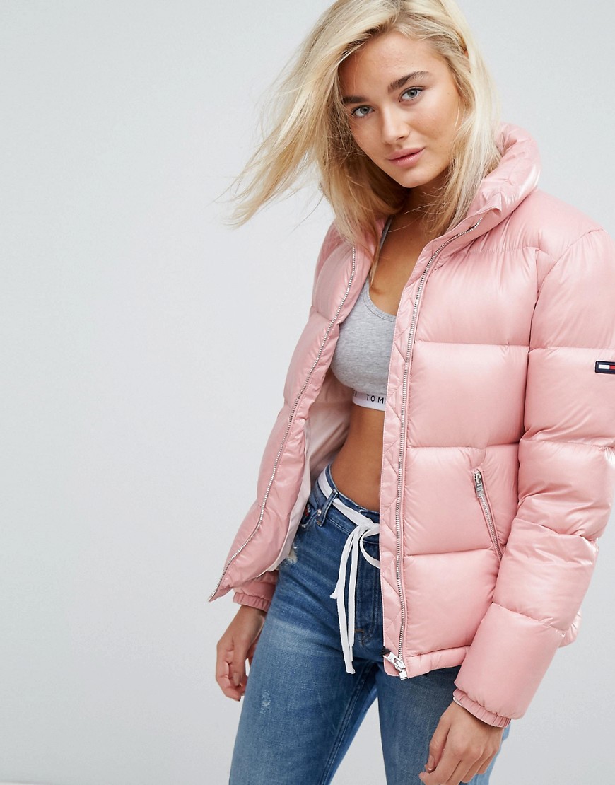 Tommy Jeans High Shine Padded Down Jacket - Pink