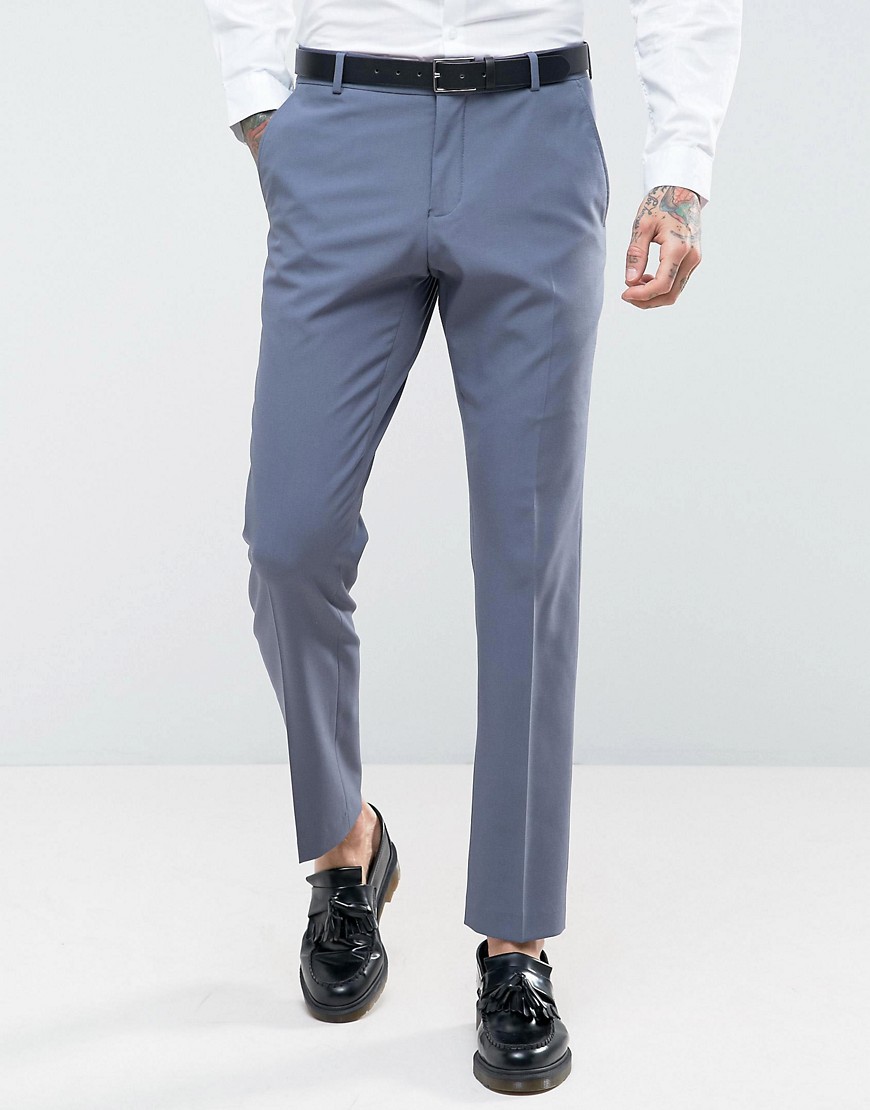 Selected Homme Slim Wedding Suit Trousers With Stretch - Blue nights