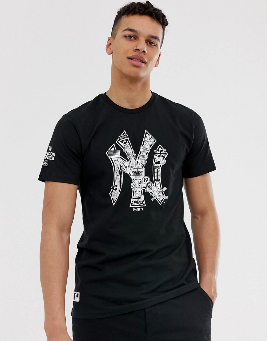 New Era MLB London Series New York Yankees t-shirt with chest logo in black