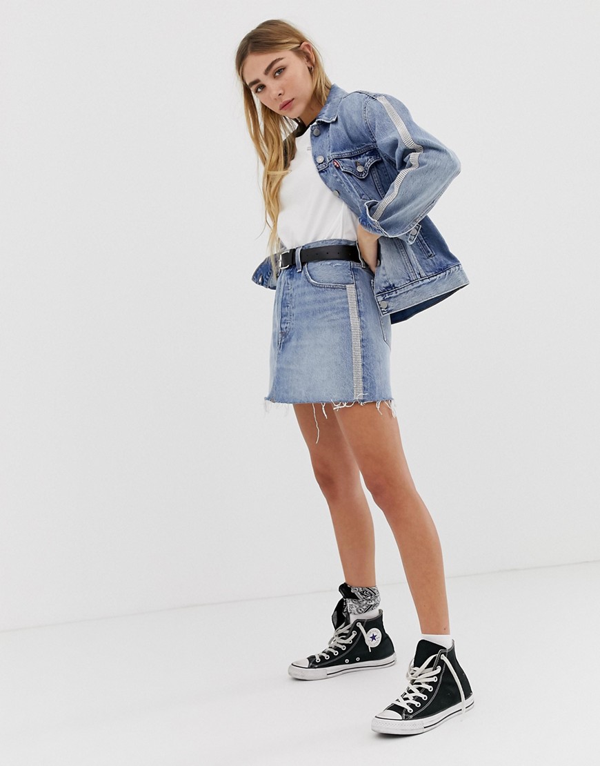 Levi's deconstructed skirt with raw edge