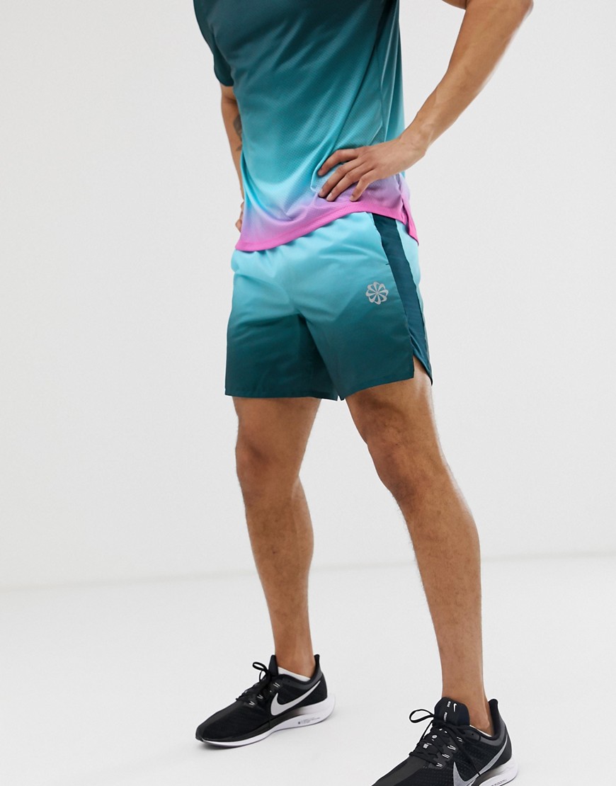 Nike Running Challenger 7 inch shorts in blue gradient