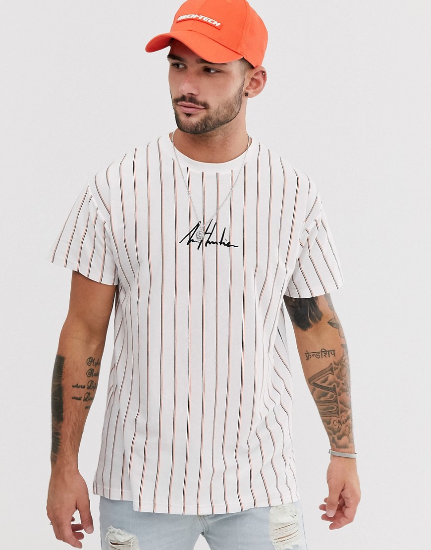 New Look t-shirt with vertical stripe in white
