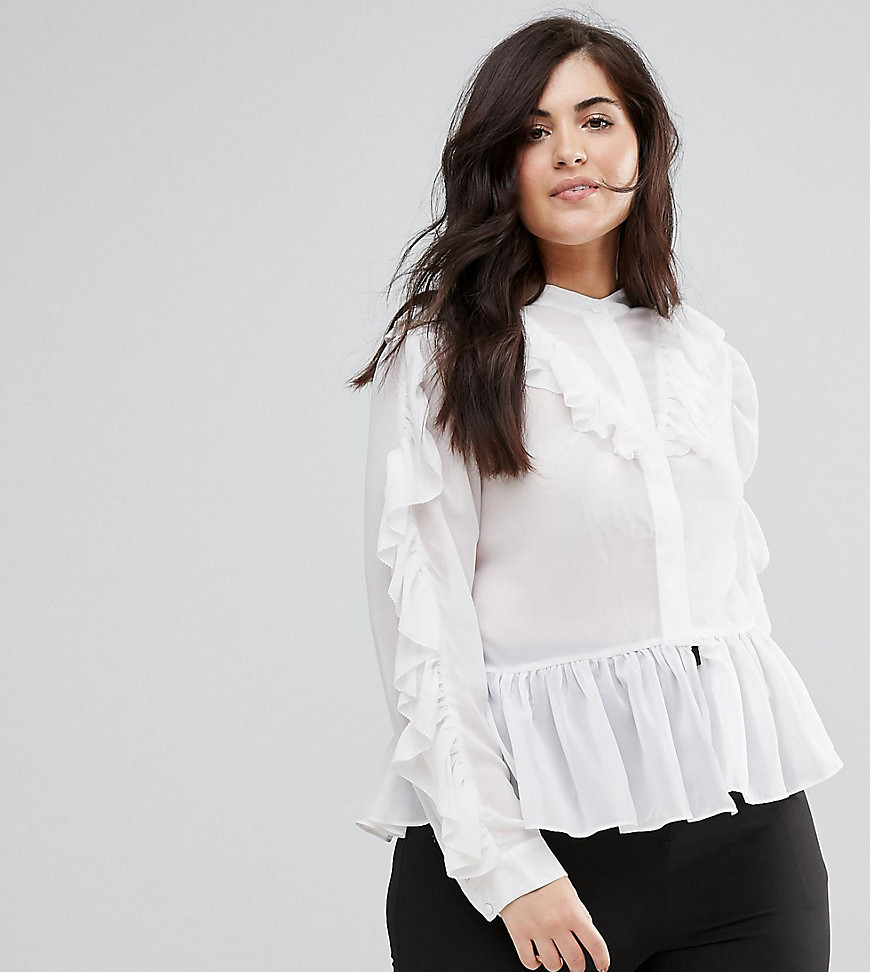 Truly You Ruffle Detail Blouse - White