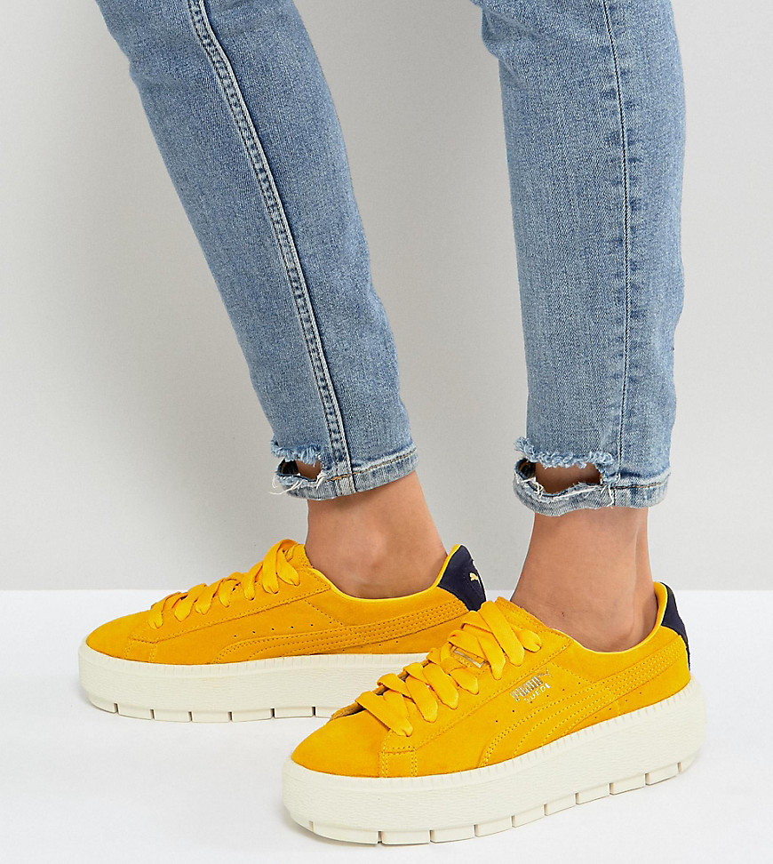 Puma Platform Trace Trainers In Yellow - Yellow