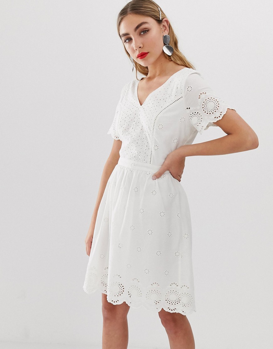 Only broderie anglais mini dress