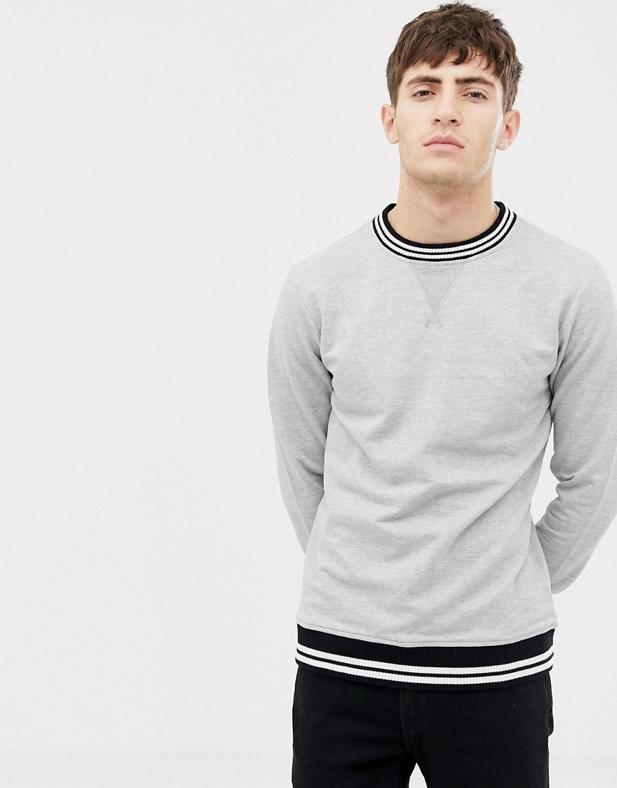 Another Influence Knitted Rib Stripe Crew Neck Sweat