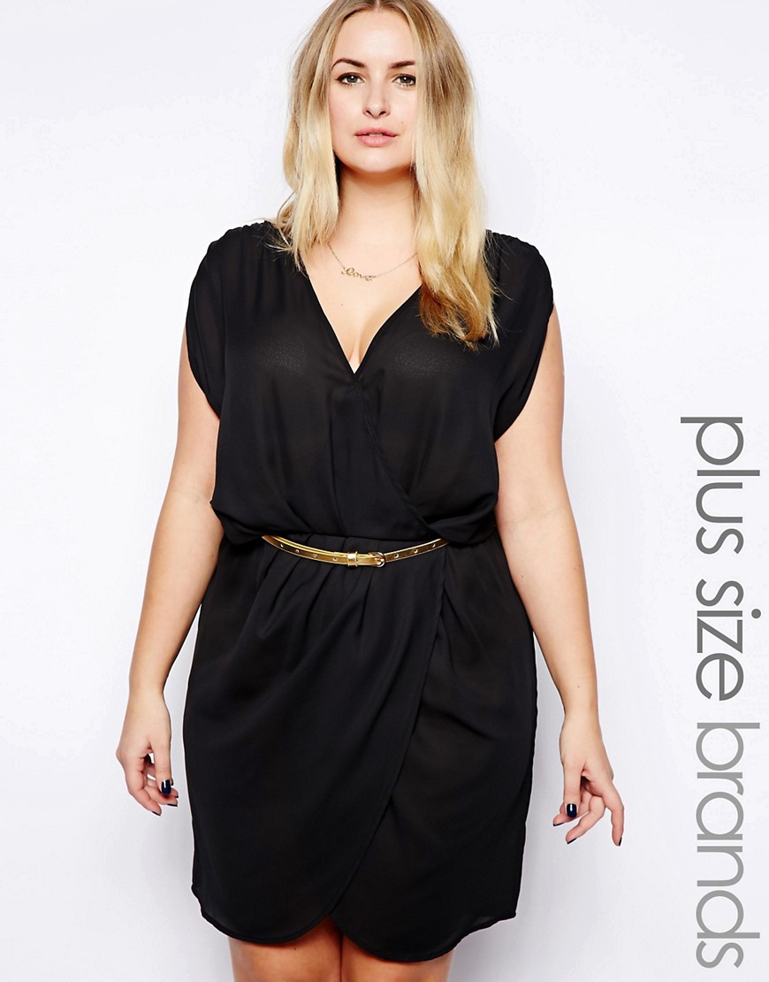 Truly You | Truly You Belted Cross Over Dress at ASOS