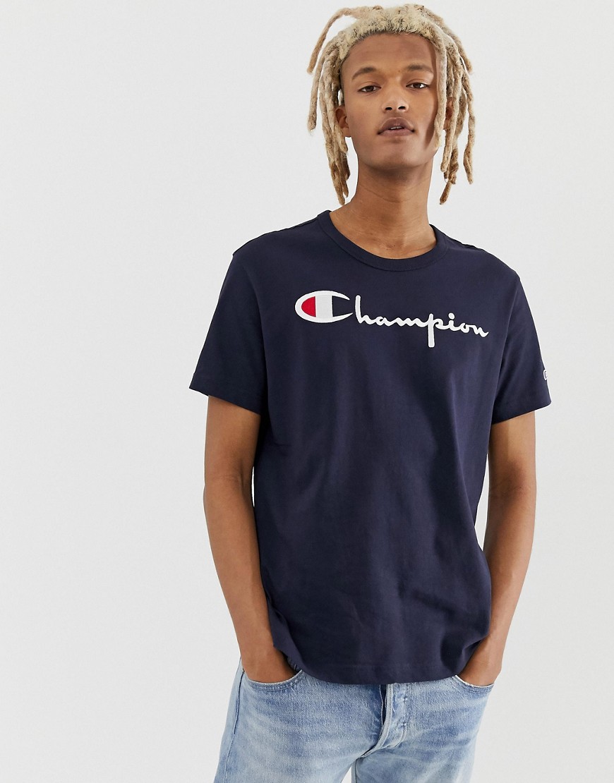 Champion T-Shirt With Large Logo In Navy