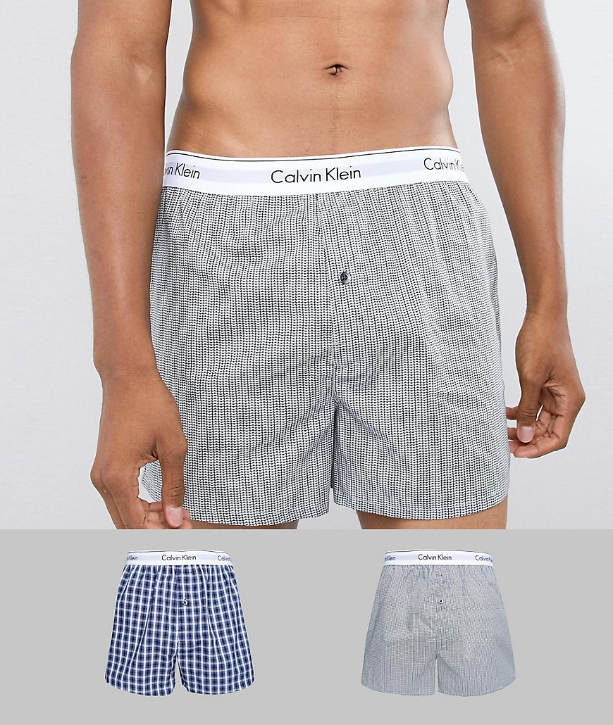 Calvin Klein 2 pack Modern Cotton woven boxers