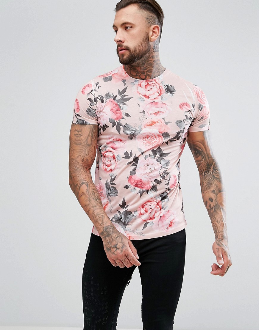Juice Rose Print T-Shirt - Pink
