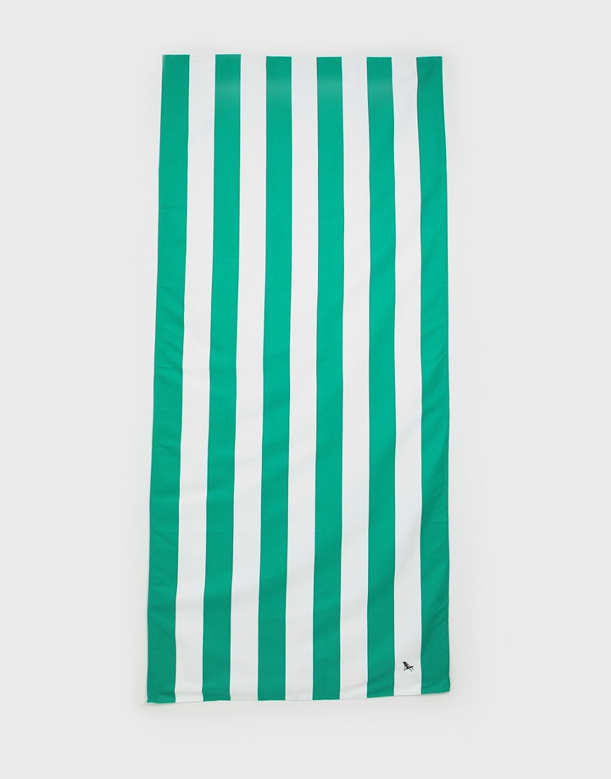 Dock & Bay extra large striped beach towel in green