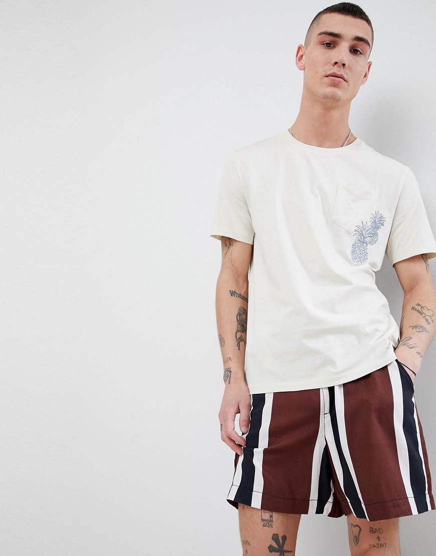 Mango Man Embroidered T-Shirt In White