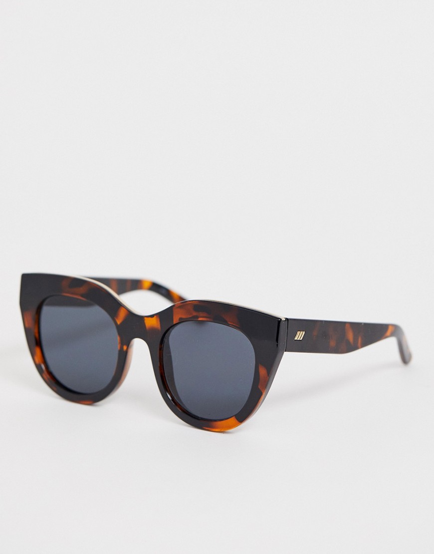 Le Specs Air Heart round sunglasses in tort