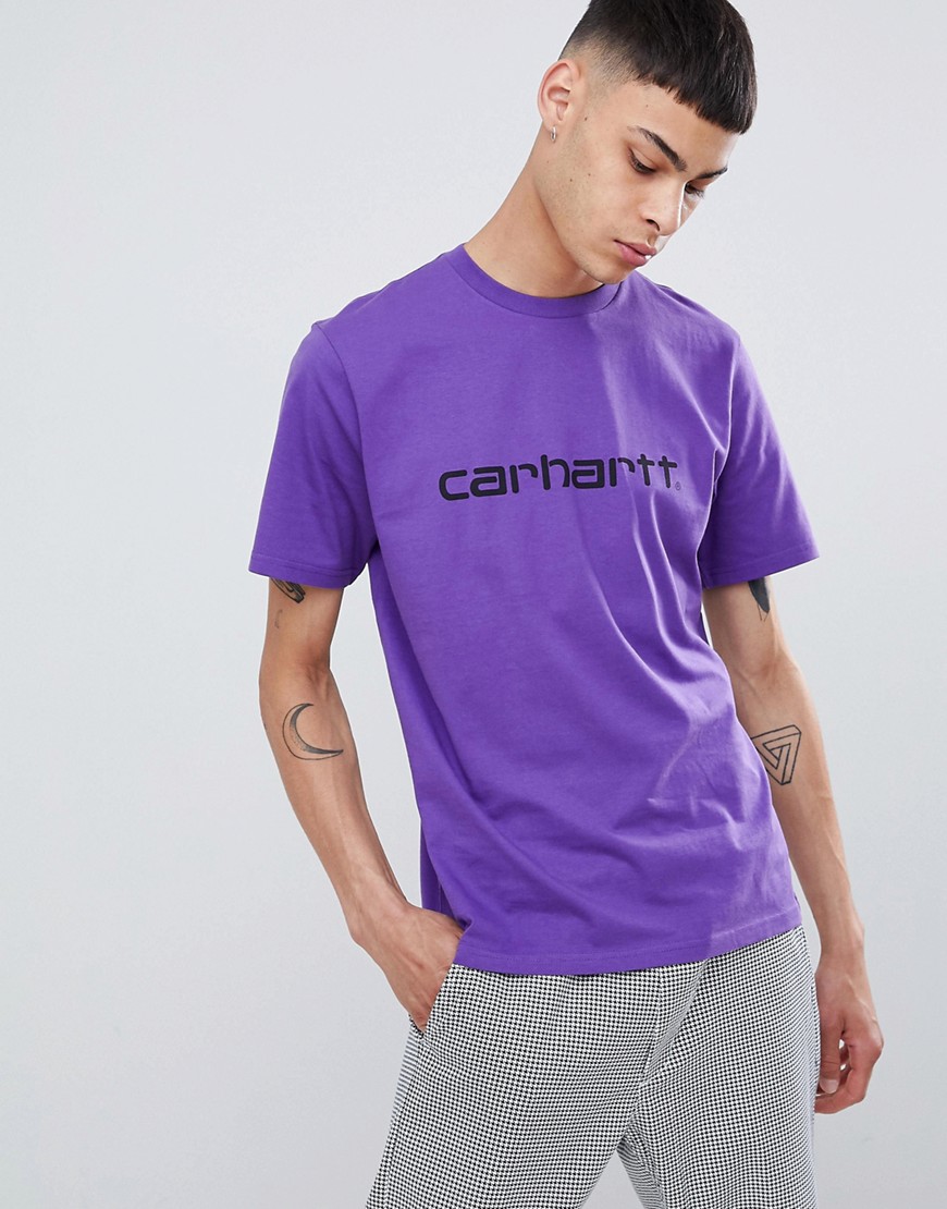 Carhartt WIP Script t-shirt in frosted viola - Purple