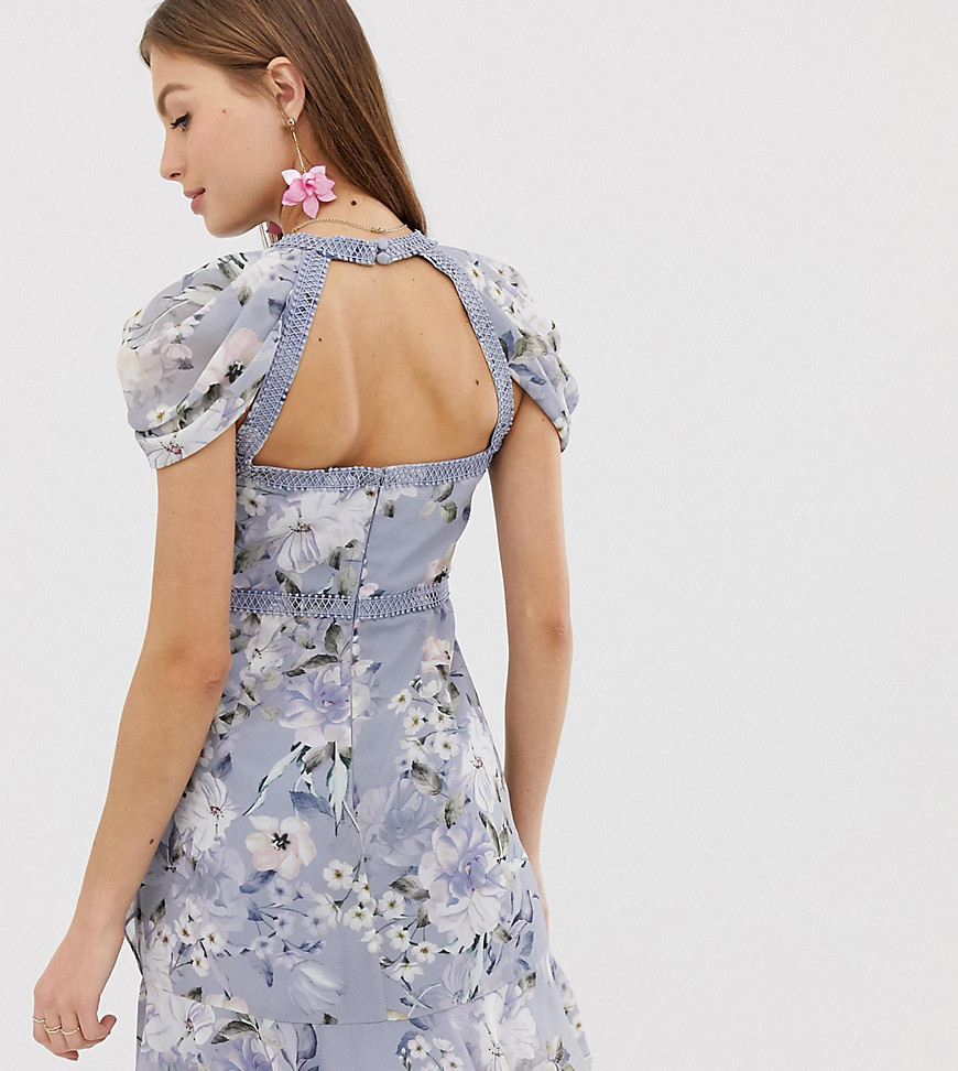 Forever New floral mini dress with laddering detail