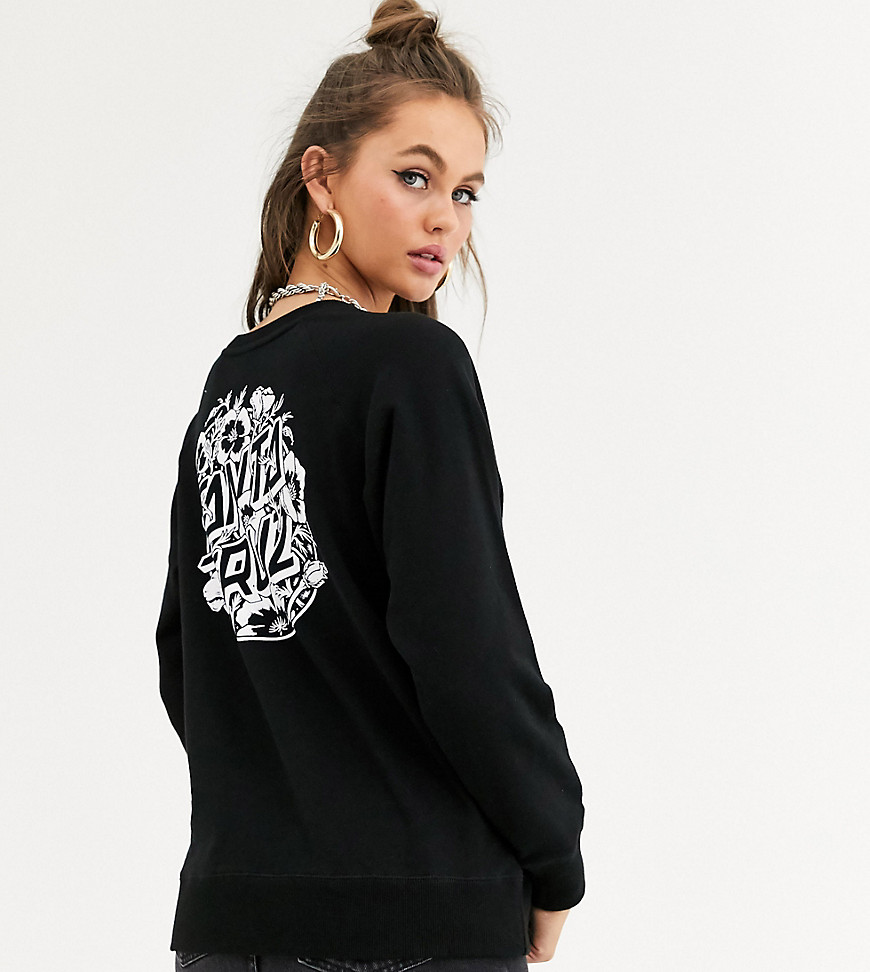 Santa Cruz Cali Poppy sweatshirt with back print in black