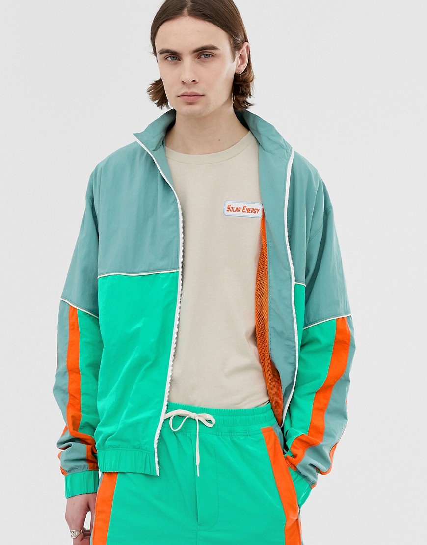 Weekday co-ord panelled jacket in green