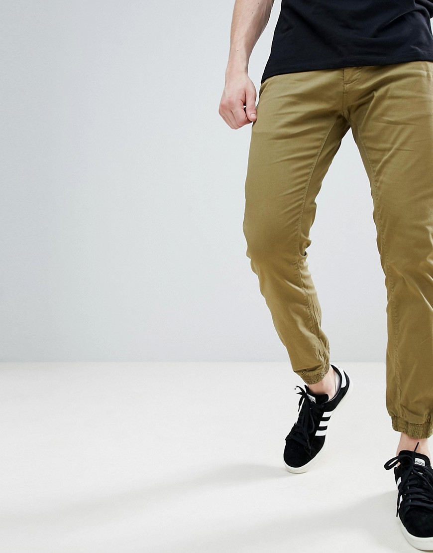Solid Textured Cuffed Chinos