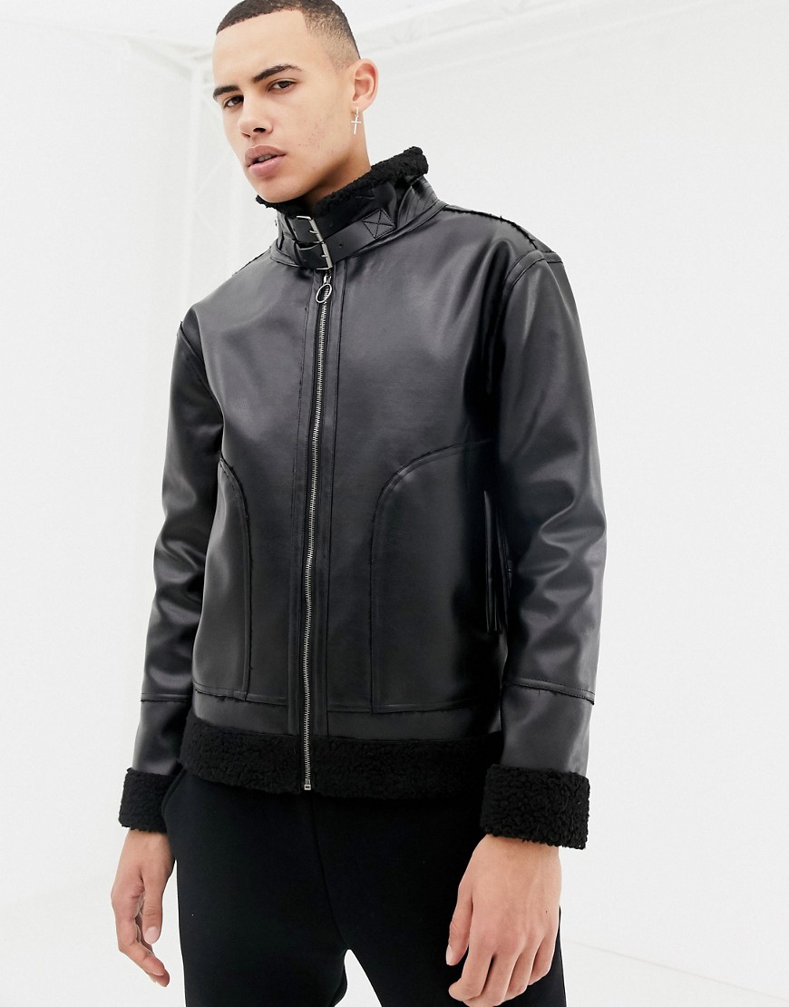 D-Struct faux leather jacket
