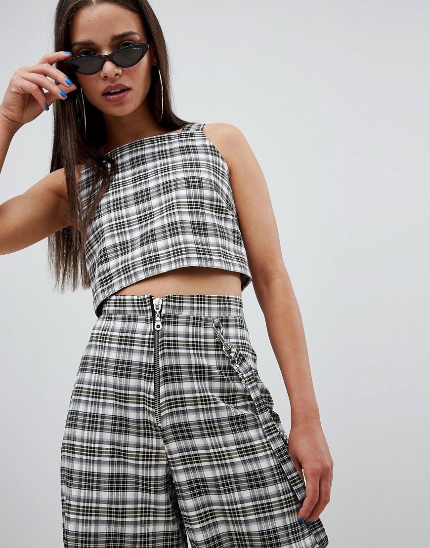 The Ragged Priest cropped top in check