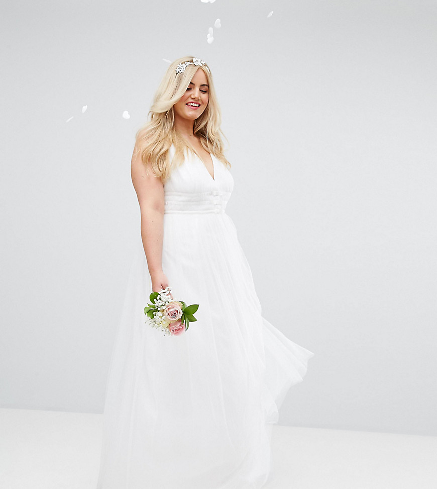 ASOS CURVE BRIDAL Tulle Maxi Prom Dress - White