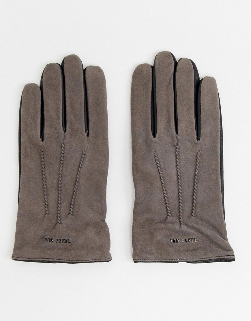 Ted Baker Balo gloves in suede - Grey