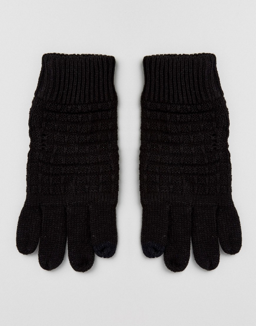 Черные перчатки с вафельной текстурой River Island - Черный 