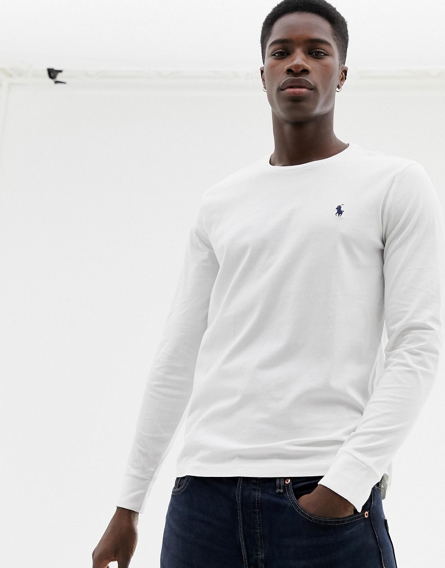 Polo Ralph Lauren long sleeve top with icon logo in white