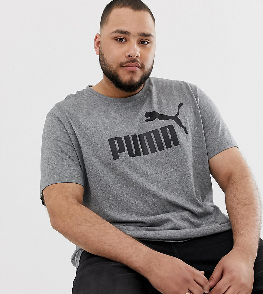 Puma PLUS Essentials t-shirt with large logo in grey