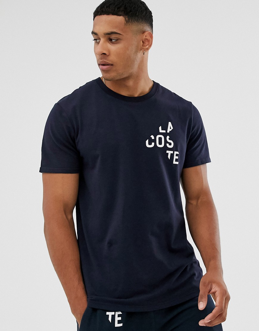 Lacoste Millennials Colours logo t-shirt in navy
