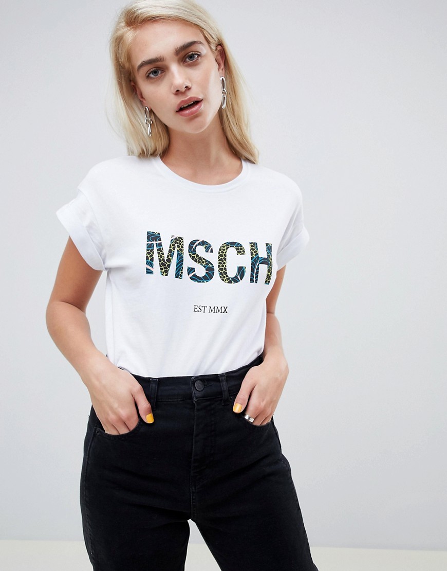 Moss Copenhagen Boyfriend T-Shirt With Jungle Print Logo