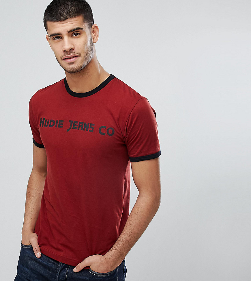 Nudie Jeans Co Kurt Logo T-Shirt - Mantle red