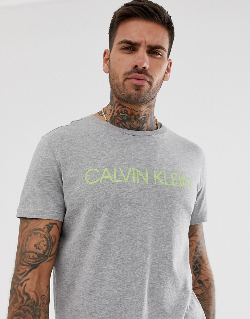 Calvin Klein logo beach t-shirt in grey marl