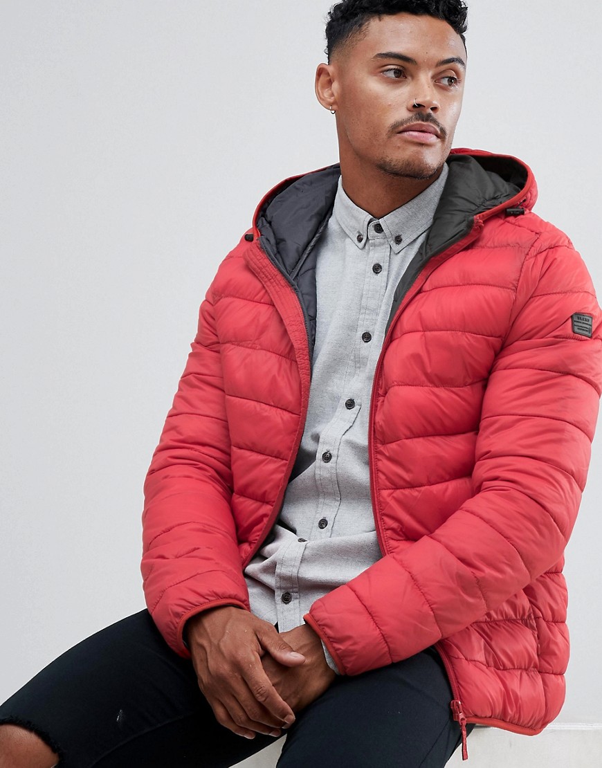 Blend hooded quilted jacket - Cardinal red
