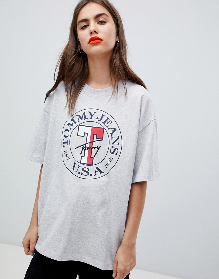 Tommy Jeans logo t-shirt - Pale grey heather