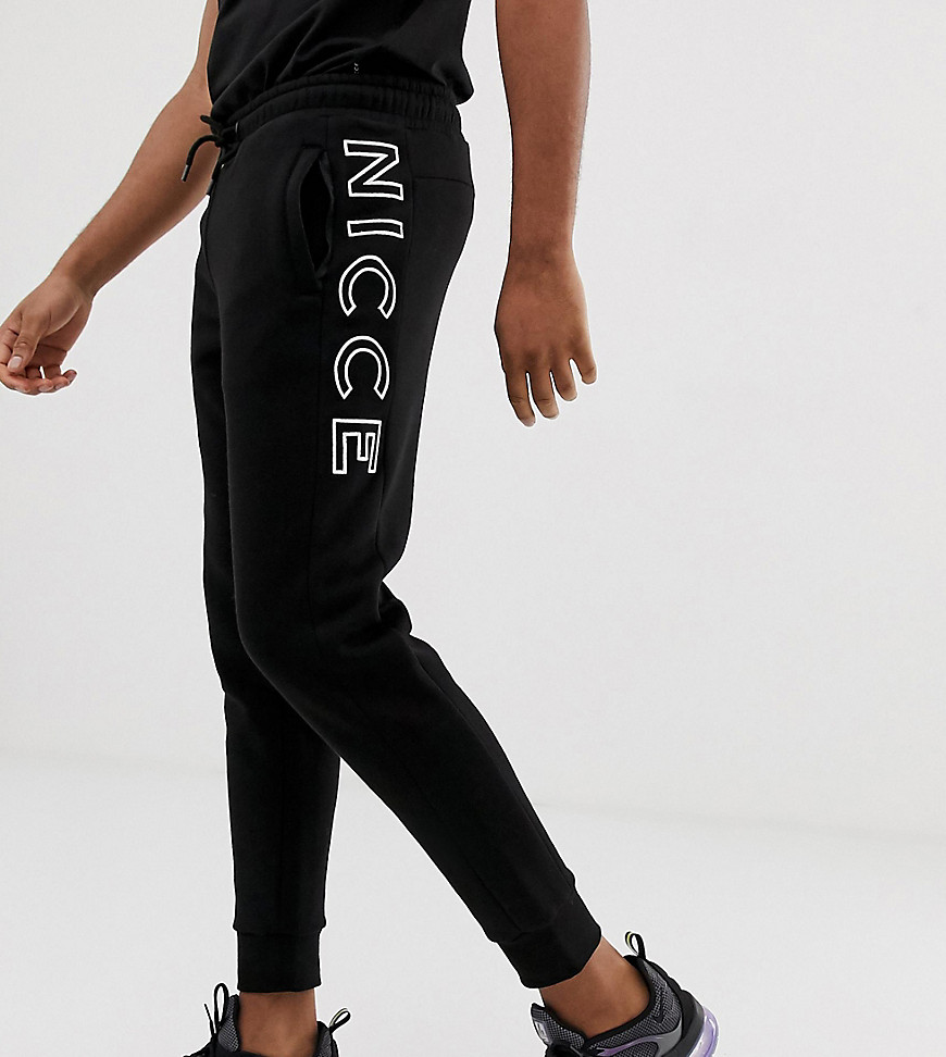 Nicce joggers with large logo in black