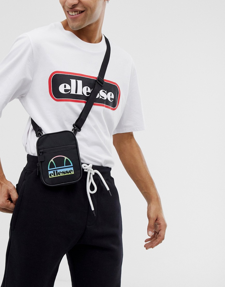 ellesse Nevo small body bag with ombre logo in black