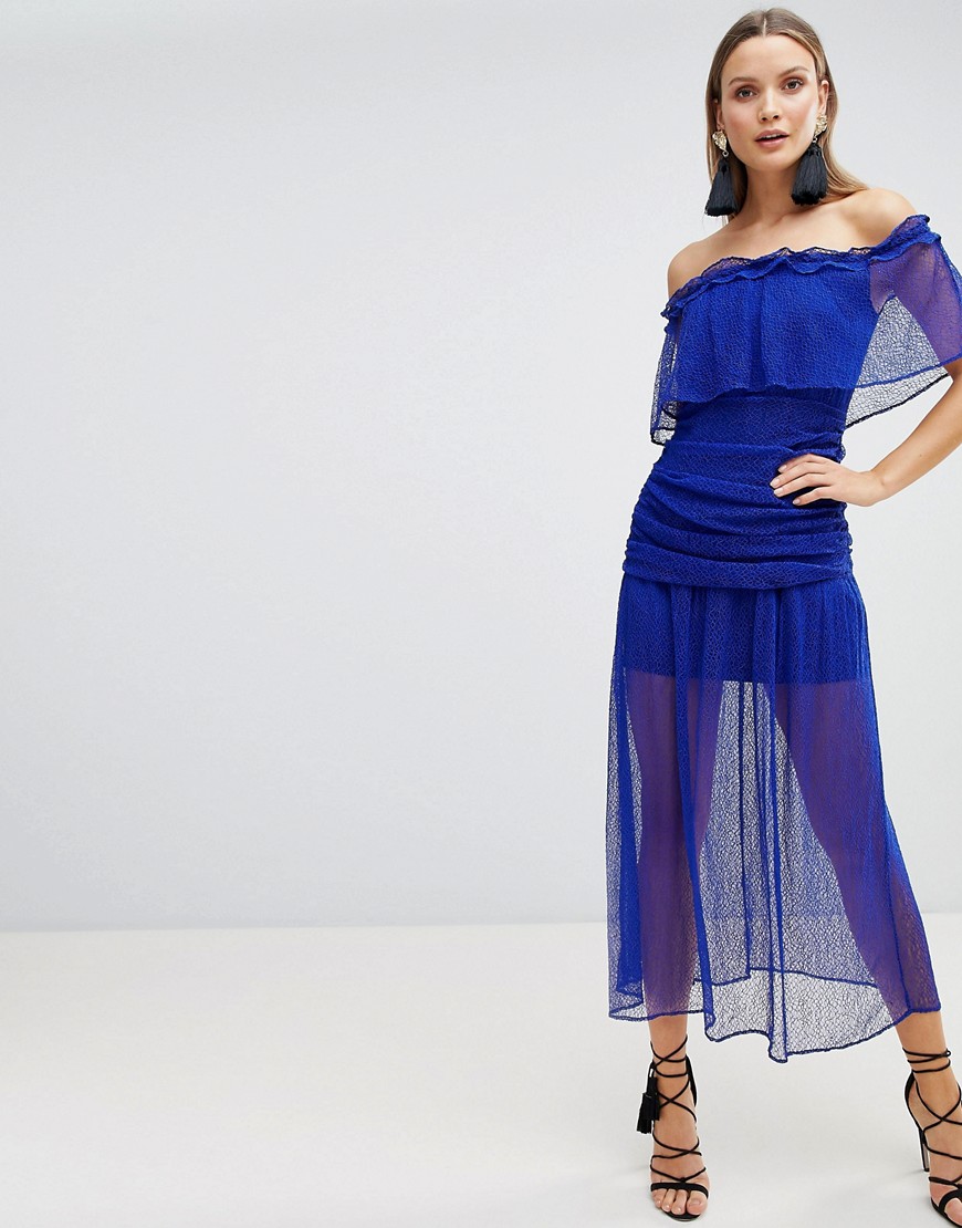 The Jetset Diaries Mesh Ruched Maxi Dress
